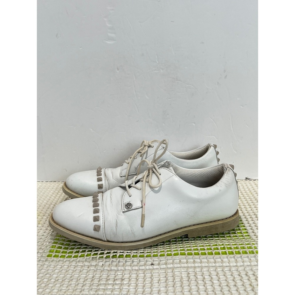 G/FORE Gallivanter Leather Studded Golf Shoes Womens Size 9 White G4LC0EF05 GOOD